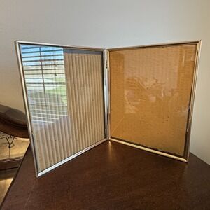 8"x10" Vintage Gold Double Folding Picture Frame Ornate Hinged Design